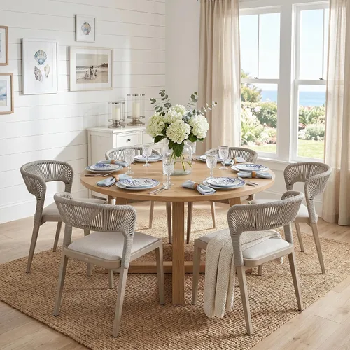 Miniatura 2 de PURPLE LEAF Silla de comedor al aire libre, 2 piezas, para todo tipo de clima, mimbre de mimbre, marco de aluminio, silla de comedor para patio