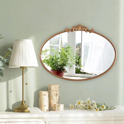 Miniatura 13 de HQiJun Espejo de Pared Ventana Decorativo Espejos Tradicionales Antiguo Arqueado Estilo Granja para Sala de Estar Dormitorio Entrada Baño Tocador