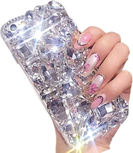 Miniatura 9 de LCHDA - Funda con diamantes brillantes para iPhone 14 6.1, LCHDA - Funda protectora para teléfono con diamantes de imitación transparentes