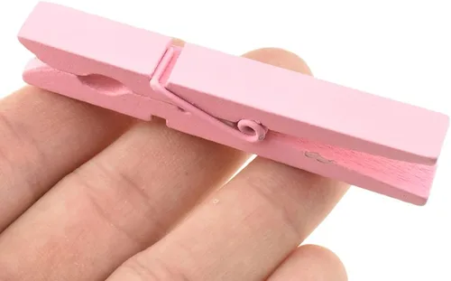Miniatura 15 de HAHIYO Pinzas para ropa de madera doradas, mini pinzas para la ropa, no se deshacen de 1 pulgada de largo, paquete de 80 resortes resistentes