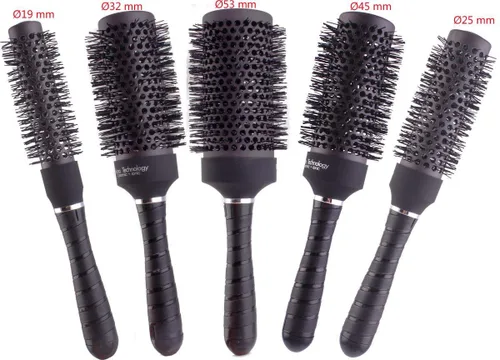 PERFEHAIR Juego de cepillos térmicos redondos, nano cerámica profesional y barril iónico, cepillo rizador de secado por soplado, 5 tamaños diferentes