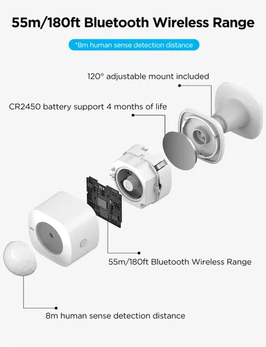 Miniatura 2 de GoveeLife Sensor de Movimiento, Control de Grupo para Dispositivos Ilimitados, Sensor de Contacto Mini Inalámbrico para Automatización de Hogar