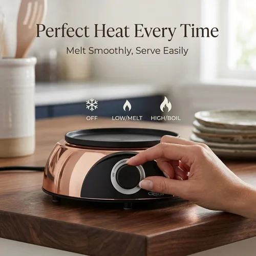 Miniatura 5 de Artestia Olla eléctrica para fondue de 2 cuartos de galón para carne, olla de cerámica de 1500 W con temperatura ajustable, 6 tenedores de fondue