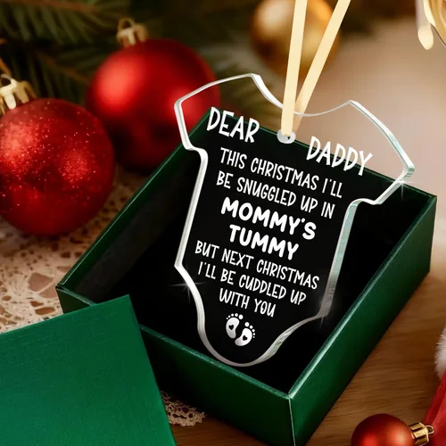 Miniatura 4 de Regalos para papá que espera: regalo de revelación de Navidad para nuevos padres, promocionado a papá nuevo papá por primera vez, adorno de Navidad