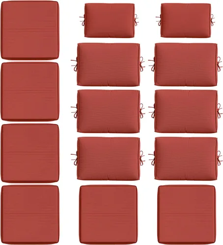 Miniatura 13 de 14 Piezas Fundas de Cojines para Exteriores Resistentes a Todo Clima Fundas de Cojines para Patio, Reemplazo Impermeable con Cremallera para Muebles