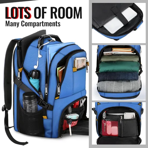 Miniatura 2 de YOREPEK - Mochila de viaje extra grande de 50L, mochilas para portátil para hombres y mujeres, mochila de viaje resistente al agua, aprobada por