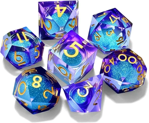 Miniatura 13 de Juego de dados de metal D&D Dragón y mazmorra de metal poliédrico, estilo punk, juego de rol RPG Explorer, MTG Pioneer Game DND, juego de dados