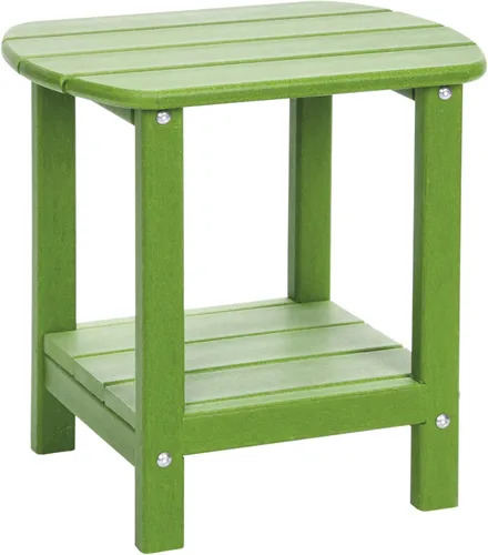 Miniatura 10 de Adirondack - Mesa auxiliar para exteriores, mesa de patio pequeña de polietileno de alta densidad de 16.5 pulgadas con estante de almacenamiento