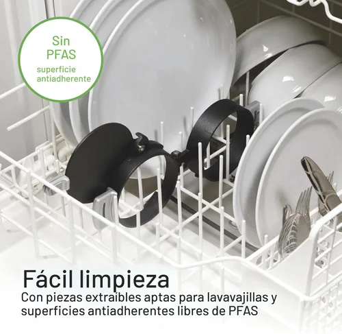 Miniatura 9 de Hamilton Beach Sandwichera doble para desayuno con temporizador, lista en 5 minutos, anillo para cocinar huevos antiadherente libre de PFAS, apto