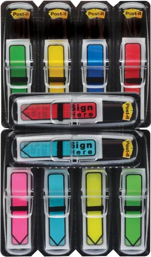 Miniatura 8 de Post-it Banderas de flecha de 1/2 pulgada, ocho colores surtidos, 250 unidades (684VAD2) Includes 192 Arrow flags & 60 Sign Here Flags in Assorted