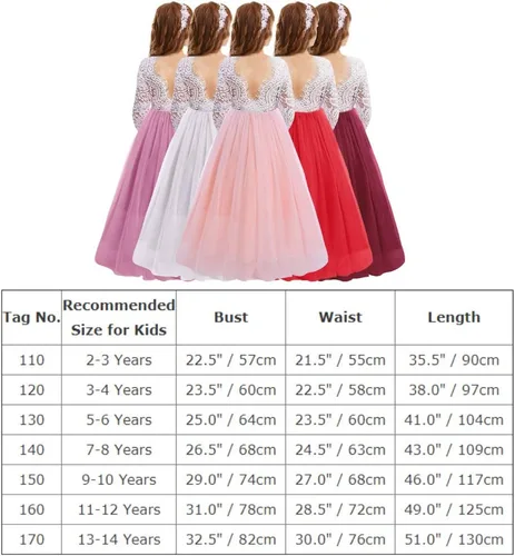 Miniatura 5 de Iwemek - Vestido largo y ampón con encaje floral de estilo clásico, para bodas, bailes, primeras comuniones y concursos de belleza