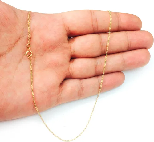 Miniatura 4 de Collar de cadena de cuerda de oro amarillo de 14 quilates, 0.028 in