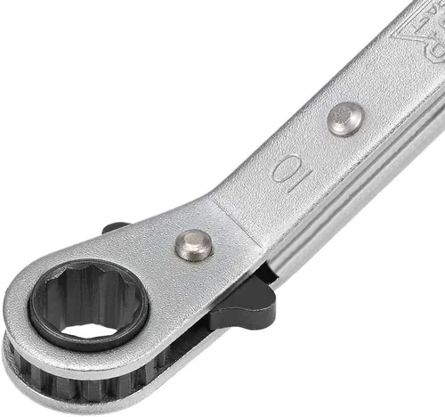 Miniatura 5 de uxcell Llave de trinquete reversible, extremo de caja doble de 0.394 in x 0.433 in, Cr-V