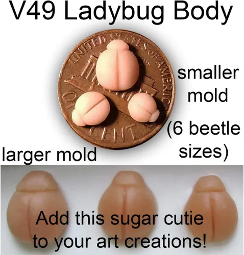Miniatura 2 de WSA - Moldes de silicona para cuerpo de mariquita (juego de 2 moldes, 6 tamaños)