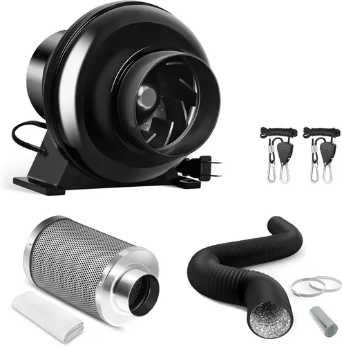 Miniatura 13 de iPower Ventilador de ventilación en línea de conducto de 4 pulgadas y 195 CFM, ventilador de escape HVAC para tienda de cultivo, invernaderos
