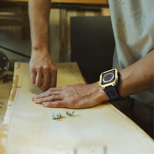 Miniatura 8 de Correa compatible con Apple Watch Band de 1.772 pulgadas Series 9/Series 8 7, carcasa resistente de metal inoxidable resistente con correa deportiva