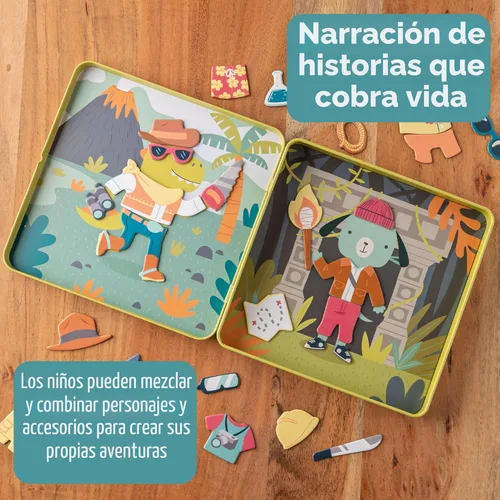 Miniatura 6 de Stephen Joseph, Caja de Vestir Magnética de Viaje, Conejito y Gato Pequeño, 40 piezas únicas