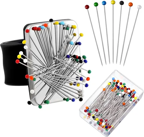 Alfiler magnético de costura de muñeca con 100 piezas de cabeza de bola de 1.5 pulgadas, juego de pasadores de costura magnéticos para muñeca, Negro
