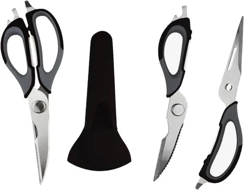 Tijeras de cocina, tijeras profesionales resistentes de acero inoxidable multiusos con tapa, tijeras de cocina afiladas resistentes para verduras,