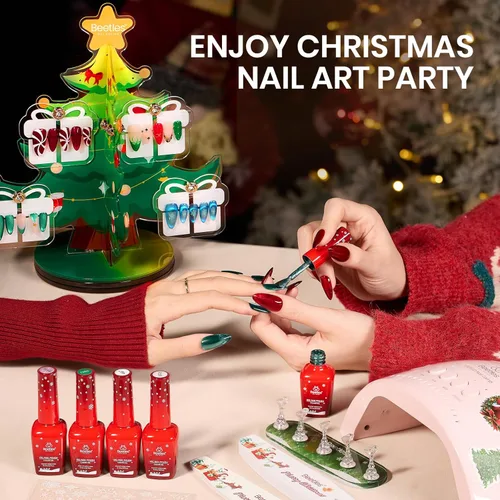 Miniatura 7 de Beetles - Juego de 67 esmaltes de uñas de gel con luz UV – 12 colores de gelatina ojo de gato rosa, kit de uñas con purpurina roja y azul con 0