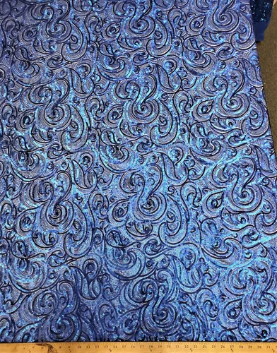 The Spiral Sequin - Tela de lentejuelas rizadas de 3 pies y 1 yardas, sobre malla de polietileno, por el patio, tela de lentejuelas, mantel, lino,