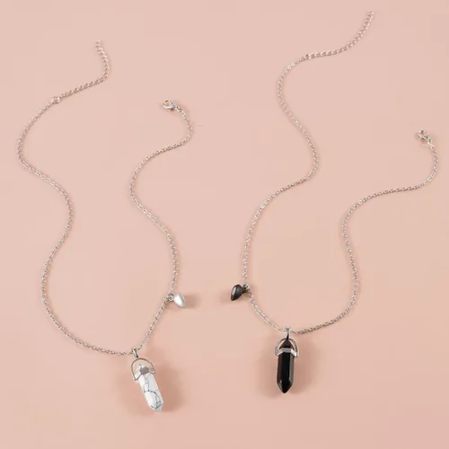 Miniatura 17 de Collar magnético de corazón dividido a juego para parejas, colgante de atracción mutua de cristal, regalo de joyería de amistad para mejores amigos
