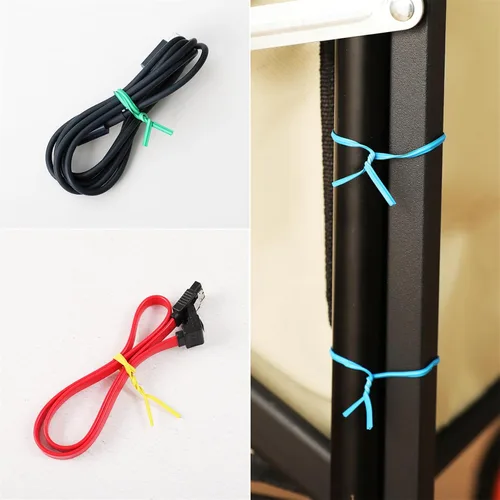 Miniatura 5 de Tangyinrd 300 lazos de plástico rojo de 5 pulgadas, bridas para cables, para bolsos, herramientas de jardinería