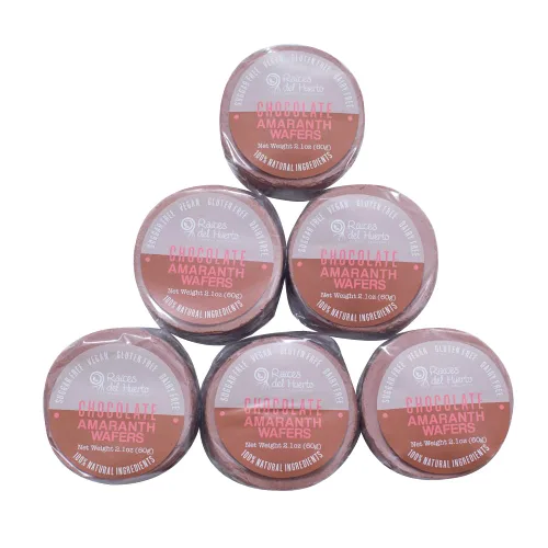 Miniatura 13 de Obleas de Amaranto Thins – Snack bajo en calorías – Obleas de Amaranto – Paquete de 6 chocolates, Chai rosa, capuchino, coco, canela, taro