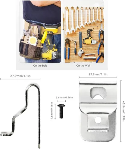 Miniatura 4 de N268241 N086039 - Clips de cinturón de acero inoxidable para herramientas eléctricas Dewalt de 20 V, compatible con, DCD980, DCD985, DCD980L2