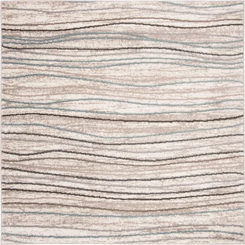 Miniatura 13 de SAFAVIEH Amsterdam Collection AMS111A - Alfombra para pasillo, 2 pies 3 pulgadas x 8 pies, color crema y beige, diseño moderno de ondas a rayas,