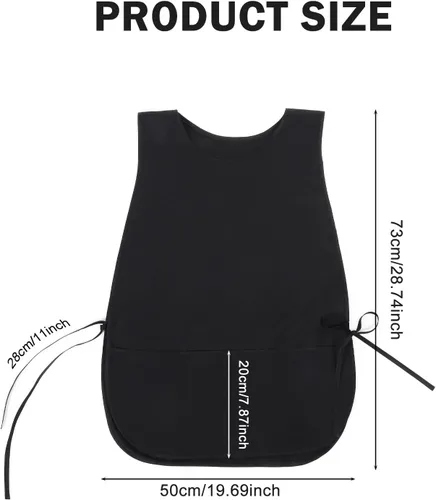 Miniatura 2 de Tucnoeu Delantal de zapatero unisex con 2 bolsillos, delantal ajustable resistente al agua y al aceite, delantal artístico para el trabajo