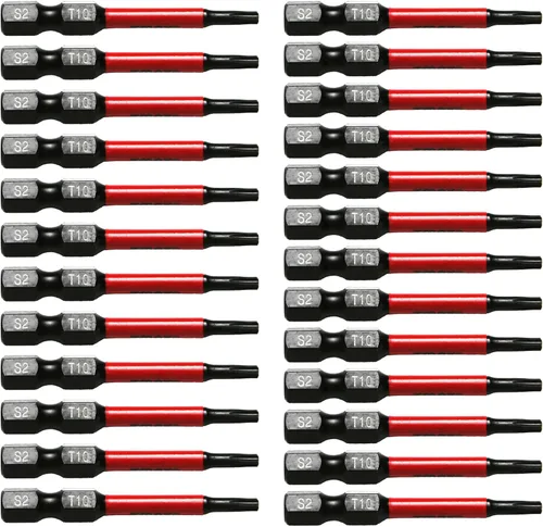 Miniatura 6 de TMAX Juego de puntas de destornillador de cabeza de estrella T6 Torx de 25 piezas, acero S2 de 6 puntos T-6 puntas de inserción de destornillador