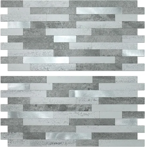 Miniatura 13 de Auliget - 20 láminas de azulejos adhesivos imitación piedra para protector antisalpicaduras, mosaicos de cloruro de polivinilo con acabado mármol