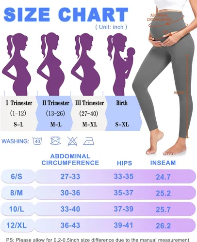 Miniatura 6 de yeuG Paquete de 3 leggings de maternidad para mujer, sobre el vientre, pantalones de yoga para embarazo, ropa deportiva, leggings de entrenamiento