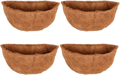 Miniatura 5 de 1 forros de coco de 18 pulgadas para macetas semicirculares, medio círculo, fibra de coco de repuesto para cestas colgantes de pared, 1 unidad
