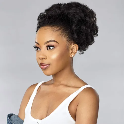 Miniatura 4 de Sensationnel Curls Kinksandco - Top Lady Instant Weavedrawstring Pony Updo para texturas naturales de cabello 3C a 4C (2 MARRÓN OSCURO)