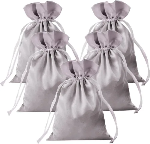 Miniatura 8 de 35 Piezas Bolsas de Regalo de Satén Beige de 5 x 7 Pulgadas - Bolsas de Baby Shower - Bolsas de Favores de Boda - Bolsa de Tela con Cordón - Bolsas