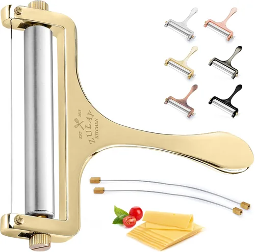 Miniatura 14 de Zulay Kitchen Cortador de queso de alambre de acero inoxidable, cortador de queso de mano ajustable con 2 cables adicionales, afeitadora de queso