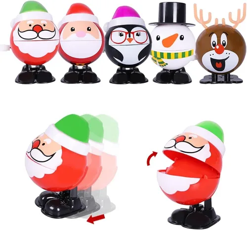 Miniatura 5 de Max Fun Surtido de 12 juguetes navideños para rellenar bolsas de regalos de fiesta de Navidad (juguetes de cuerda navideña)