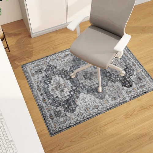 Miniatura 36 de chakme Tapete para silla de oficina para suelo de madera dura, 48 x 36 pulgadas, protector de escritorio de computadora de fácil deslizamiento