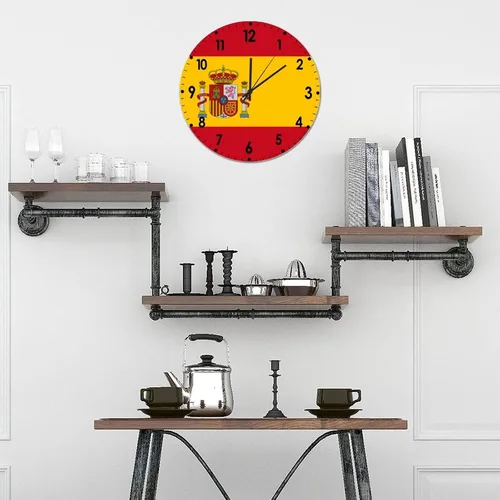 Miniatura 210 de Cheyan Reloj de pared con bandera de Canadá de 12 pulgadas, silencioso, sin tictac, de PVC, funciona con pilas, reloj redondo decorativo, regalo