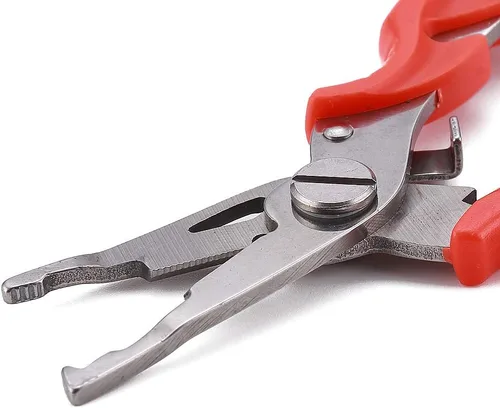 Miniatura 6 de FOSTAR Alicates de pesca, Removedor de gancho de acero inoxidable, Tijeras de línea de pesca, Cortadores de línea trenzados, Abreanillos divididos
