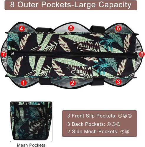 Miniatura 4 de HAWEE Bolsa de mano utilitaria con compartimento para portátil, funda de equipaje con cremallera, multibolsillo, bolso de hombro