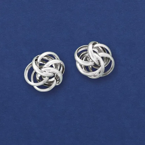 Miniatura 3 de Ross-Simons Pendientes de plata de ley italiana con nudo de amor, Plata de ley, no conocido