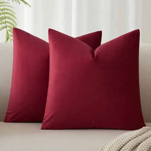 Miniatura 104 de Juspurbet - Juego de 2 fundas decorativas de terciopelo para cojines, fundas suaves para sofá, cama o sillón con cremallera oculta, para sala
