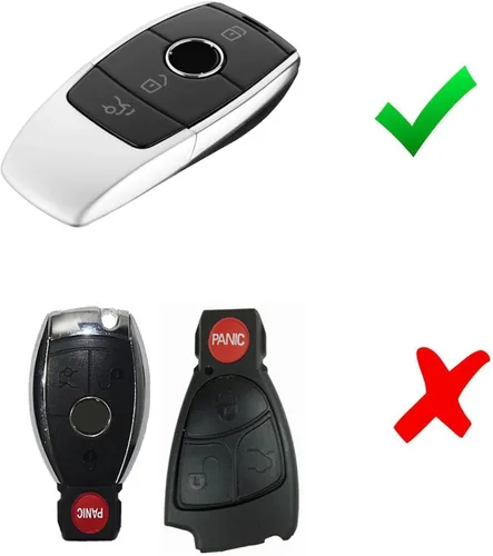 Miniatura 2 de iJDMTOY Funda protectora para llavero de TPU con acabado cromado negro compatible con Mercedes Clase E 2017 en adelante, Clase S 2018 en adelante