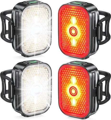 Miniatura 8 de Viccux 2026 Ultra Slim Bike Lights with Reflectors, 8+6 Modes Bike Headlight and Tail Light Assemblies Motorcycle, IP65 Waterproof & Dual USB-C 1-2