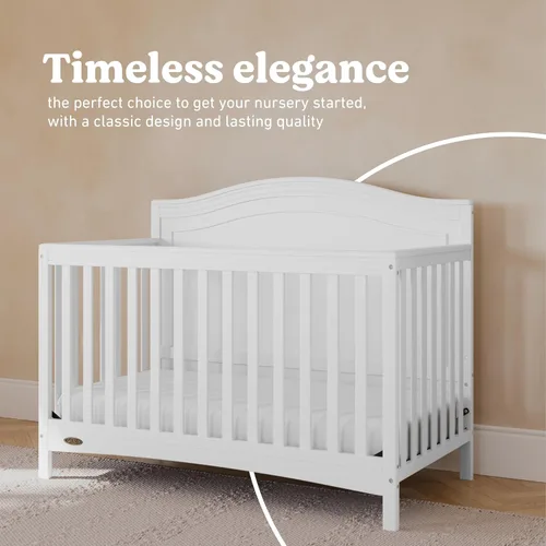 Miniatura 3 de Graco Paris - Cuna convertible 4 en 1 (blanco) – Certificada GREENGUARD Gold, se convierte en cama infantil y diván, compatible con colchón de cuna