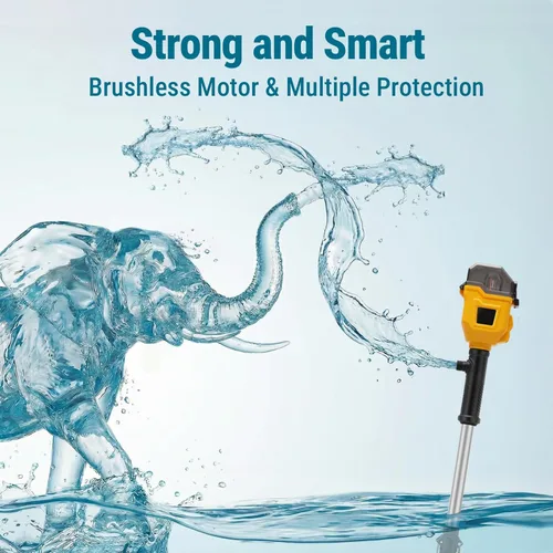 Miniatura 7 de Bomba de transferencia de agua sin escobillas compatible con batería Dewalt 20V (solo herramienta), 720GPH Bomba de agua inalámbrica sumergible