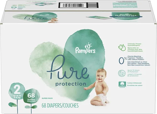 Miniatura 8 de Pañales para recién nacido/talla 1 (8-14 libras), 35 unidades – Pampers Pure Protection desechables para bebé, protección hipoalergénica y sin
